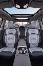 Set huse scaune auto compatibil Audi A3 8V 2012-2019, fata-spate, imitatie alcantara, negru si gri