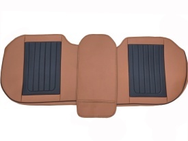 Set huse scaune auto compatibil Renault Clio IV 2012-2019, fata-spate, Piele ecologica Negru cu maro - Img 4
