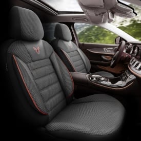 Set huse scaune auto compatibil VW Jetta 2005-2011, fata-spate, Otom Luxury, Toro Sport Design, material textil cu piele ecologica - Img 2