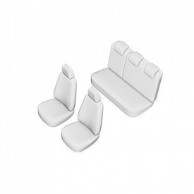 Set huse scaune auto compatibile DACIA DUSTER 2020->, piele ecologica cu textil, negru cusatura rosie - Img 3