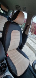 Set huse scaune auto, dedicate Audi A6 C7 2011-2018, piele ecologica cu textil, negru cu negru, Lichidare stoc! - Img 3