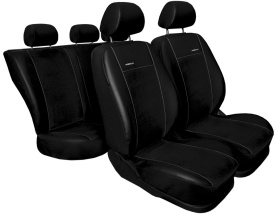 Set huse scaune auto, dedicate Opel Insignia 2008-2017, fata-spate, piele ecologica neagra cu imitatie de alacantara neagra - Img 2