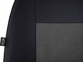 Set huse scaune auto, dedicate Opel Zafira B 2005-2011, piele ecologica cu alcantara, negru cu gri - Img 2