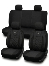 Set huse scaune auto, universale, fata-spate, material textil, negru complet, Lichidare stoc!