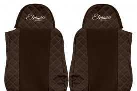 Set huse scaune camion compatibil cu DAF XF95 XF105 CF LF 1997-2013, Maro, piele ecologica cu velur - Img 3