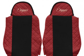 Set huse scaune camion compatibil cu MAN TGA TGL TGS TGM 2000->, negru cu rosu, piele ecologica cu velur - Img 2