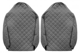 Set huse scaune camion compatibil cu RENAULT T 2014->, Negru cu gri, piele ecologica cu velur - Img 4