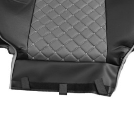 Set huse scaune camion compatibile DAF XF euro 6 2012->, piele ecologica negru cu gri - Img 6