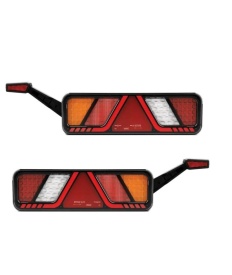 Set lampi 6 functii, stanga dreapta, 12-24V, LED, semnalizare dinamica, cu lampi de gabarit incluse, FT-700 Fristom