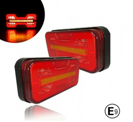 Set lampi stop LED, 4 Functii, 12V-24V, 180x90x32 mm, potrivit pentru remorci, rulote, vehicule agricole - Img 2