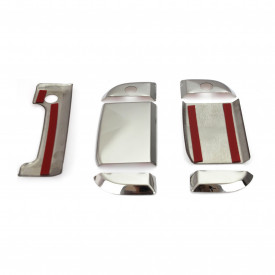 Set ornamente cromate manere portiere compatibile VW T4 Transporter Caravelle Multivan 1991-2003, pentru 3 manere - Img 3