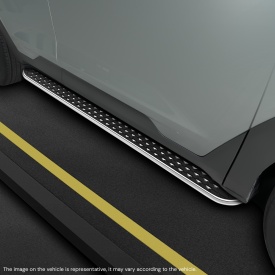 Set praguri trepte laterale cu suporti compatibil Fiat Doblo 2010-2023, caroserie lunga, Diamond Krom Design - Img 6