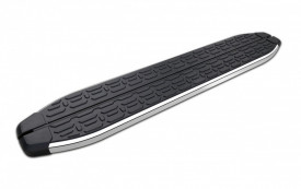 Set praguri trepte laterale cu suporti compatibil Isuzu D-Max 2007-2012, EVO Design, negru cu margine cromata - Img 1