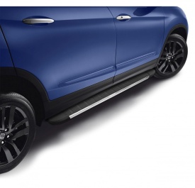 Set praguri trepte laterale cu suporti compatibil Isuzu D-Max 2020->, SLine Design, negru cu margine cromata - Img 6