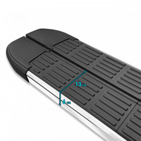 Set praguri trepte laterale cu suporti compatibil Opel Grandland X 2017->, SLine Design, negru cu margine cromata - Img 5