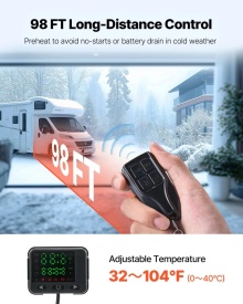 Soba incalzitor diesel portabil VEVOR CY-32, 12-24V putere 8KW telecomandă și afișaj digital, zgomot redus, anunt vocal, pentru rulote camion barca și remorca - Img 8