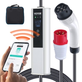 Statie incarcare mobila, Vevor mobil, 11kW 16A, incarcator portabil EV tip 2, incarcator auto monofazat pentru vehicule electrice cu cablu de incarcare de 7,5 m, priza CEE16, ecran LCD, statie de incarcare EV reglabila, cutie de control IP66 - Img 7