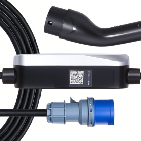 Statie incarcare mobila, Wallbox mobil, 7,4 kW 32A, incarcator portabil EV tip 2, incarcator auto monofazat pentru vehicule electrice cu cablu de incarcare de 6 m, priza CEE, ecran LCD, statie de incarcare EV reglabila, cutie de control IP66 - Img 12