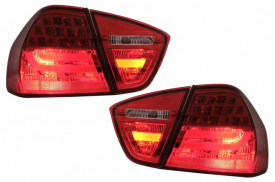 Stopuri LED Light Bar LCI Design compatibil cu BMW E90 Seria 3 Limuzina 2005-2008 Rosu Clar - Img 4