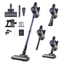 Aspirator fara fir, aspirare puternica de 25KPA, aspirator reincarcabil anti-incurcare cu recipient de praf, aspirator de mana usor cu autonomie de 35 de minute pentru casa, covoare, par de animale, podele dure - Img 8