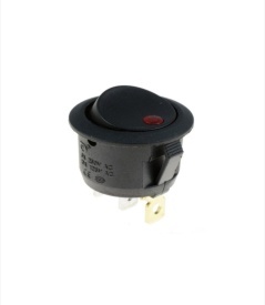 Buton comutator 2 pozitii, On Off, led rosu 3 picioare 12V 20A, 1 bucata - Img 2