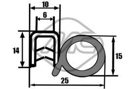 Cheder auto universal cu insertie de metal, Metalcaucho cod. 00601 - Img 3