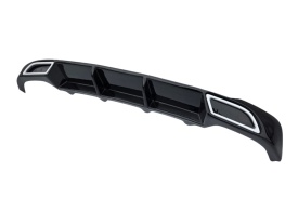 Difuzor bara spate compatibil Skoda Octavia 3 III 2012-2020, cu dubla evacuare, negru lucios - Img 7