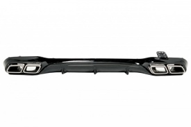 Difuzor Bara Spate cu Ornamente Toba Crom compatibil Mercedes E-Class W213 Sport Line 2016-2019 E63 Design - Img 3