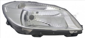 Far Dreapta H4, electric, cu motor, culoare semnalizator transparent compatibil SKODA FABIA II 2007-2014