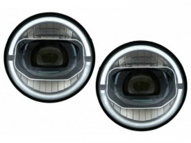 Faruri Full LED CREE DRL compatibil cu Jeep Wrangler JK (2007-2017) conversie la modelul din 2018+ - Img 2