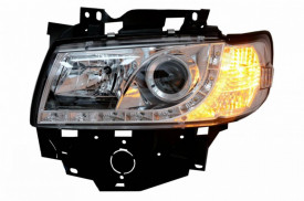Faruri LED DRL compatibil cu VW T4 Transporter Long Nose (1996-2003) Multivan Crom - Img 4