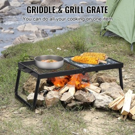 Gratar pliabil camping cu picioare, plasa de otel rezistent, 57x28, 5x23 cm, geanta de transport, pentru gatit flacara deschisa - Img 3