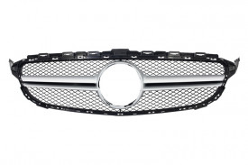 Grila Centrala compatibil cu MERCEDES clasa C W205 S205 C205 A205 2014-2018 C63 Design Silver - Img 1