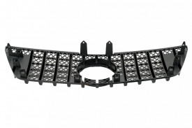 Grila centrala compatibila cu Mercedes ML W164 Facelift 2008-2011 GT-R Panamericana Design Negru Lucios - Img 2