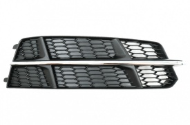 Grile Laterale compatibil cu Audi A6 C7 4G S Line Facelift 2015-2018 Negru & Crom - Img 3