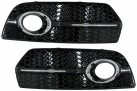 Grile Laterale compatibil cu Audi Q5 SUV 8R 2008-2011 RS Design Negru Lucios&Chrome