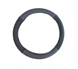 Husa volan imitatie piele perforata neagru cu gri diam. 38 cm - Img 1