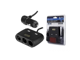 Incarcator auto splitter bricheta cu 3 Iesiri + 2 USB 120W 1512 - Img 4