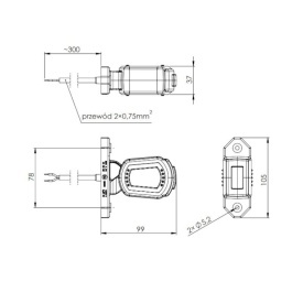 Lampa gabarit cu brat 99mm, LED, dreapta, LDCC2777 Horpol - Img 12