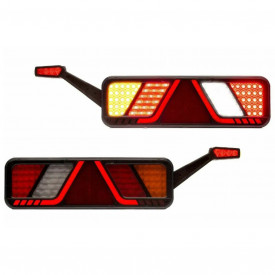 Lampa stop camion cu lampa gabarit, 24V, FULL LED, 6 functii, ceata, mers inapoi, cu triunghi, partea dreapta - Img 6