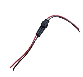 Mufa conector rapid cu fir mama tata impermeabila cu sistem de blocare 2 fire rosu negru