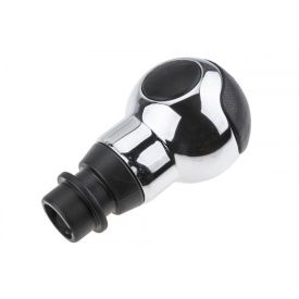 Nuca schimbator de viteze compatibil cu Citroen DS3 2009-15, DS4 2011-2018, 5 trepte, din piele, culoare negru cu crom - Img 2
