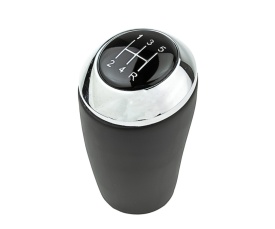 Nuca schimbator de viteze compatibil cu Mazda 3 2006-2009, 5 2005-2010, 6 2006-2013, CX-7 2006-2014, MX-5 2005-2016, 5 trepte, piele eco, culoare negru cu crom