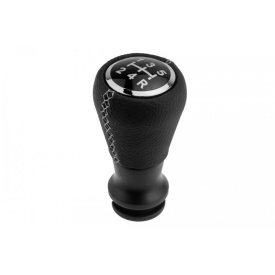 Nuca schimbator de viteze compatibil cu Peugeot 206 2000-2008, 207 2006-2015, 307 2001-2009, 308 2007-2014, 308-2013-2021, 407 2005-2011, 5008 2009-2017, Partner 2008-2018, 5 trepte, culoare negru cu crom cusatura albastra