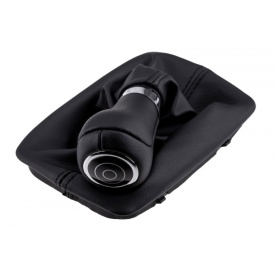 Nuca schimbator de viteze cu rama si manson piele ecologica compatibil Mercedes Clasa C W204 2007-2014, cutie automata, culoare negru - Img 3