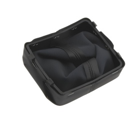 Nuca schimbator de viteze cu rama si manson piele ecologica compatibil cu VW Polo IV 2001-2010, 5 trepte, culoare negru cu crom - Img 2