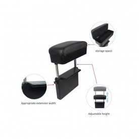 Organizator auto cu suport tip cotiera, negru cu cusatura neagra, incarcare wirelles - Img 2