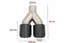 Ornament evacuare Carbon Fiber Mat Finisaj Albastru Editie Limitata 6.3cm - Img 3