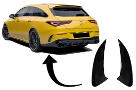 Ornamente Bara Spate Flapsuri compatibil cu Mercedes CLA Shooting Brake X118 CLA Coupe C118 2019-> Negru Lucios 45S Design