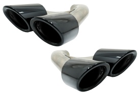 Ornamente Evacuare compatibil cu Porsche Cayenne 92A Facelift 2014-2017 GTS Design Negru Lucios